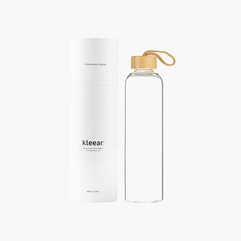 Borosilicate Glass Bottle with Bamboo Lid - 1 Litre