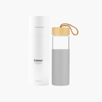 Borosilicate Glass Bottle with Silicon Sleeve & Bamboo Lid - 500 ML