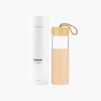 Borosilicate Glass Bottle with Silicon Sleeve & Bamboo Lid - 500 ML